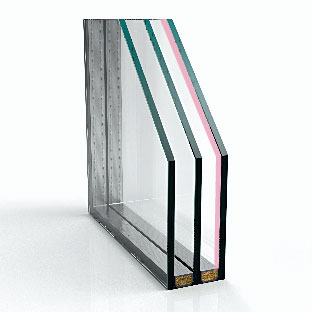 Multi-Glazed Insulated Glass Unit — Cross-Section Енергозберігаюче скло — відображає інфрачервоне випромінювання, зберігає тепло